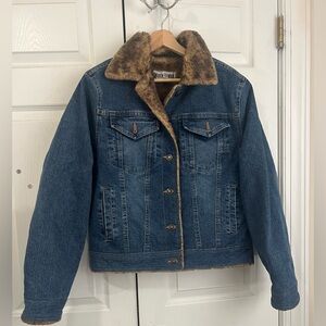 Marvin Richards denim faux fur jacket
